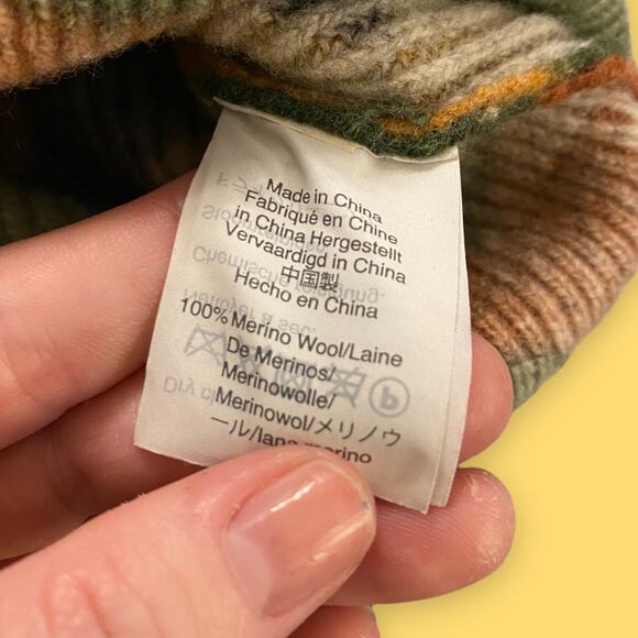 Madewell 100% Merino Wool Bunny Silhouette Camo Flare Sleeve Crewneck Sweater XS - Picture 6 of 7